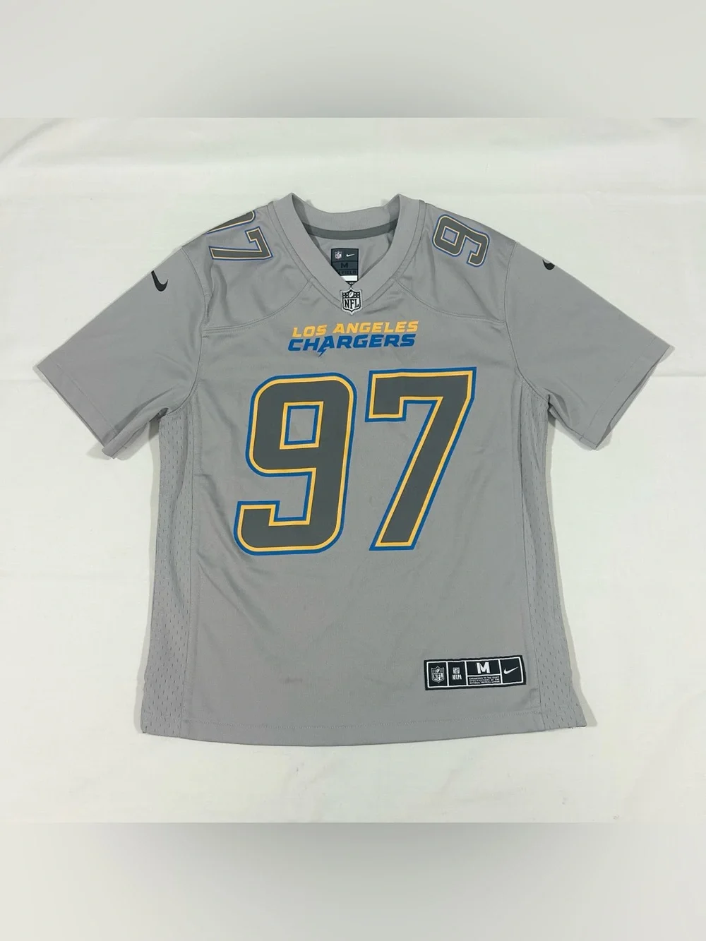 NFL Los Angeles Chargers #97 BOSA Youth Medium Football Atmosphere Jersey Gray